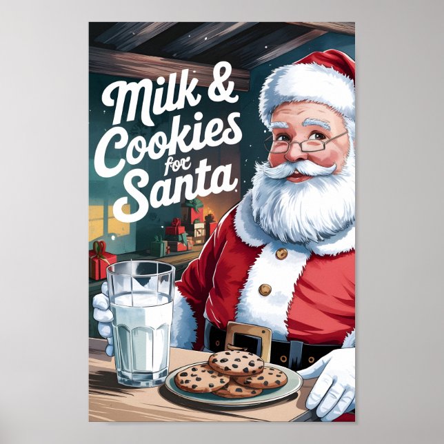 Cookies & Milk für Weihnachtsfotografie Wand an Wa Poster (Vorne)