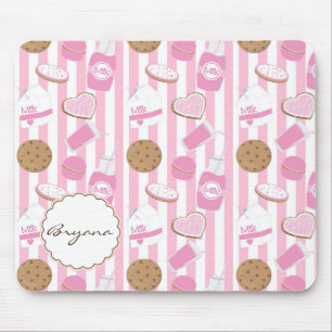Cookies & Milk Pink Bäckerei Süße Computermauspad Mousepad