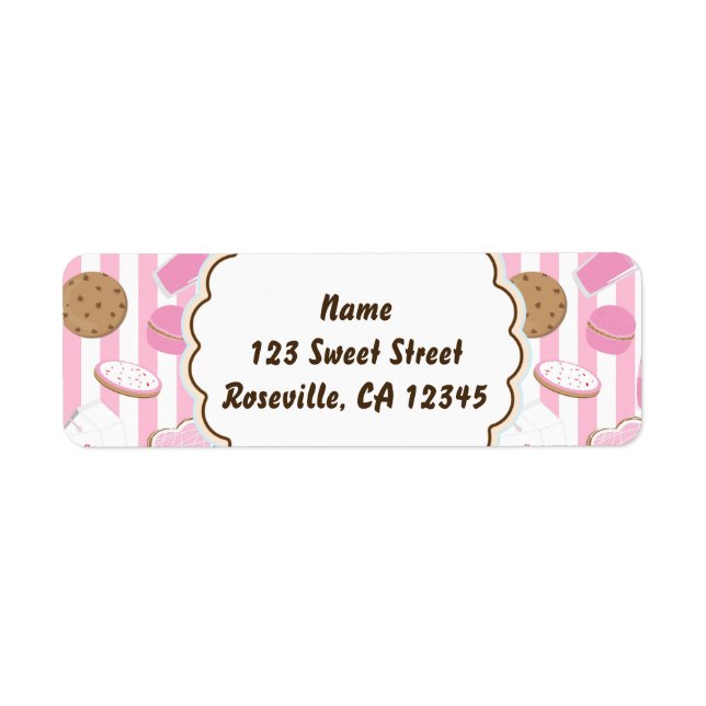 Cookies & Milk Pink Girls Party-Adressetikett (Vorne)