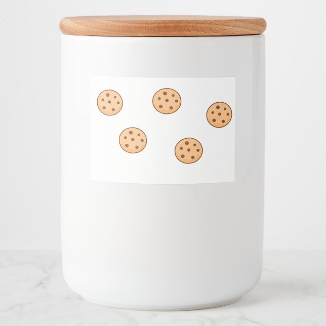 Cookies-Muster auf weiß Lebensmitteletikett (Vorderseite)
