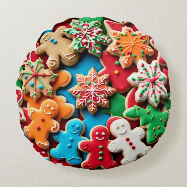 Cookies Rundes Kissen (Vorderseite)