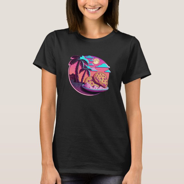 Cookies Synthwave 80s Retrowave Aesthetic T-Shirt (Vorderseite)