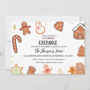 Cookies tauschen Weihnachtsgeburten-Party Einladun Ankündigung