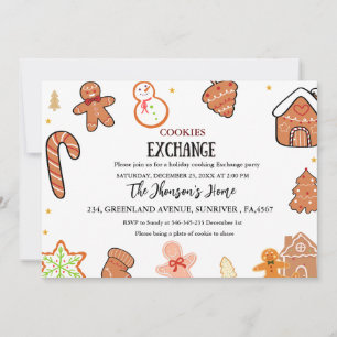 Cookies tauschen Weihnachtsgeburten-Party Einladun Ankündigung