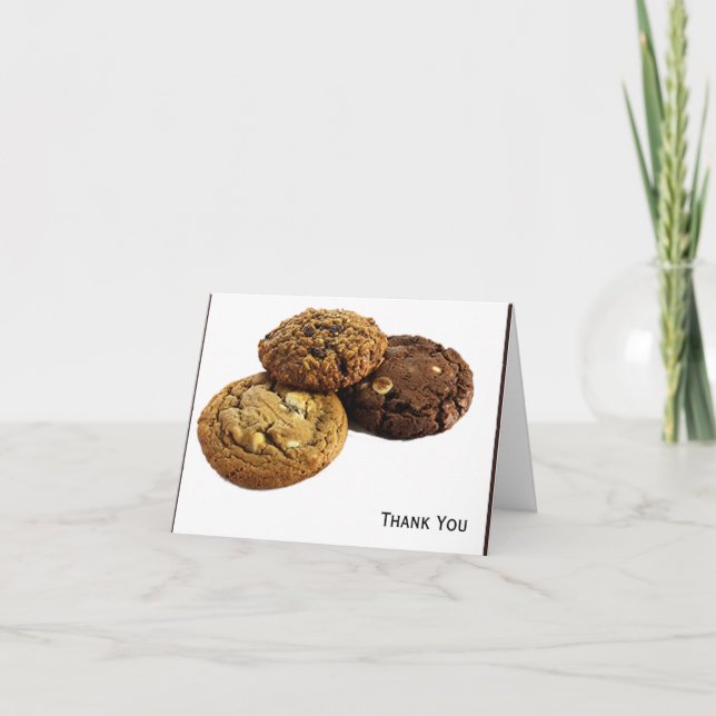 Cookies und andere köstliche Desserts auf Weiß Dankeskarte (Vorderseite)
