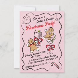 Cookies und Cocktails Weihnachts Friendsmas Party Einladung