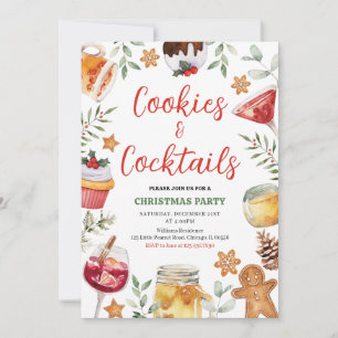 Cookies und Cocktails Weihnachts-Party Einladung
