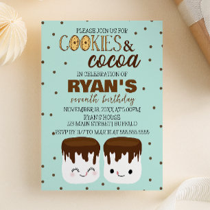 Cookies und Cocoa Kawaii Geburtstagseinladung Einladung