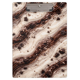 Cookies und Cream Milkshake Marmor-Textur-Design Klemmbrett