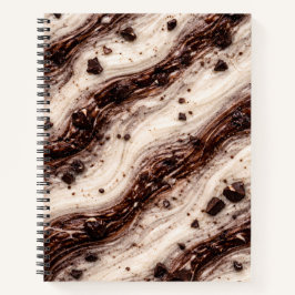 Cookies und Cream Milkshake Marmor-Textur-Design Notizbuch