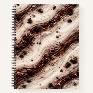 Cookies und Cream Milkshake Marmor-Textur-Design Notizbuch