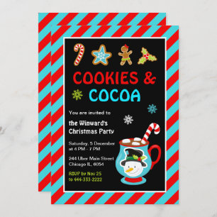 Cookies und heißes Kakao Weihnachtsgebäck Party Einladung