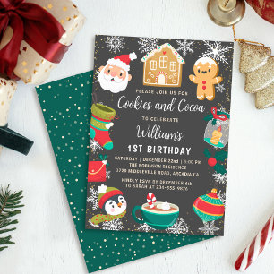 Cookies und Kakao-Lebkuchen-dekoratives Party Einladung