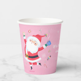 Cookies und Kakao Niedliche Santa Pink Papier Cups Pappbecher