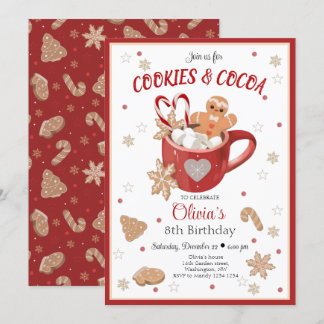Cookies und Kakao Weihnachten Geburtstag Einladung