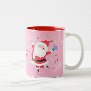 Cookies und Kakao-Zeit Niedlich Santa Zweifarbige Tasse