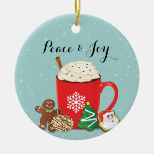 Cookies und Kakaoferien Weihnachten Keramik Ornament