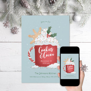 Cookies und Kakaoweihnachtsgebäck Einladung