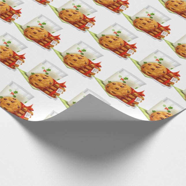 Cookies und Milch für den Weihnachtsmann Geschenkpapier (Ecke)