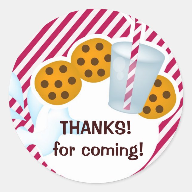Cookies und Milchaufkleber Runder Aufkleber (Vorderseite)