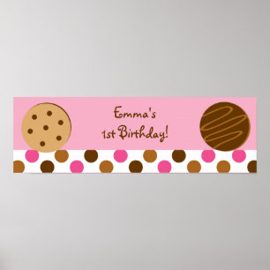 Cookies und Milk Baby Shower Banner-Zeichen Poster