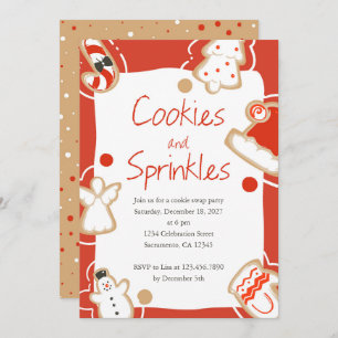 Cookies und Sprinkler Weihnachtscookie Swap-Party Einladung