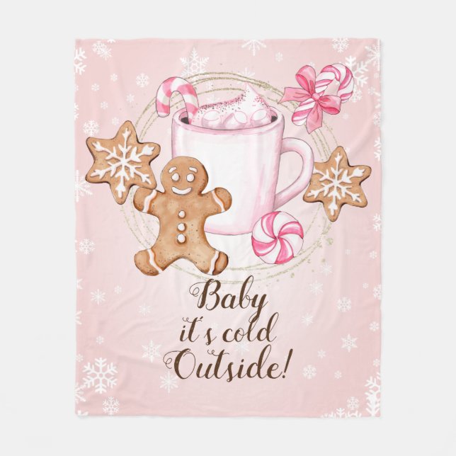 Cookies und warme Kakaowinterdecke Fleecedecke (Vorderseite)