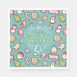 Cookies Weihnachten Türkis Serviette