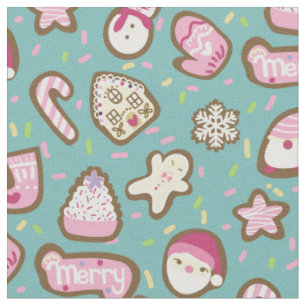 Cookies Weihnachten Türkis Stoff