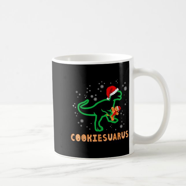 Cookiesaurus Christmas Dinosaur Rex Sugar Cookie  Kaffeetasse (Rechts)