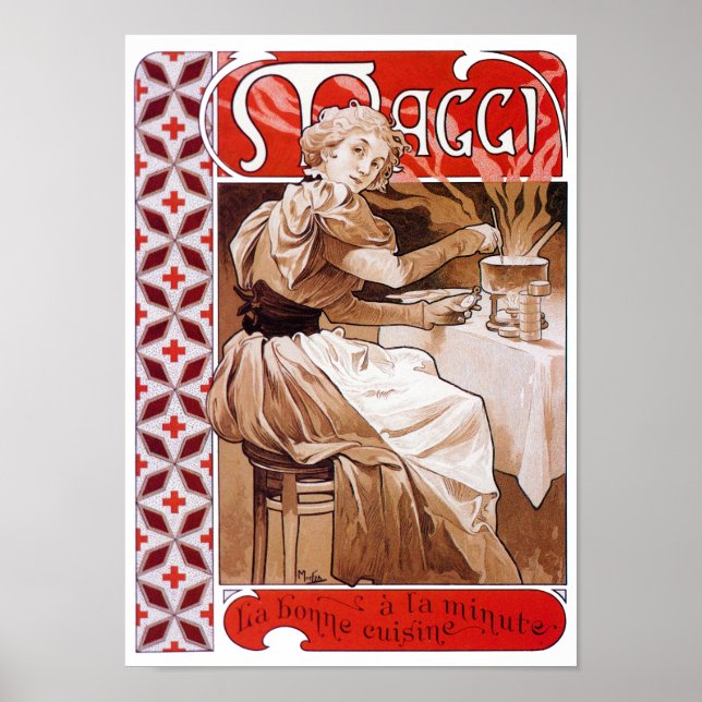 Cooking, Alphonse Mucha Poster (Vorne)