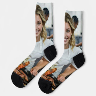 Cooking Bacon Photo Customize Socken