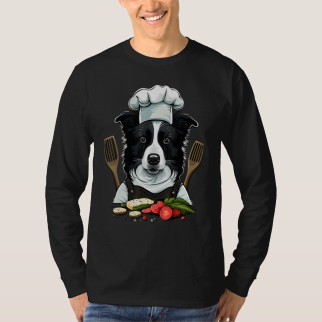 Cooking Border Collie Restaurant cook on Border Co T-Shirt (Vorderseite)