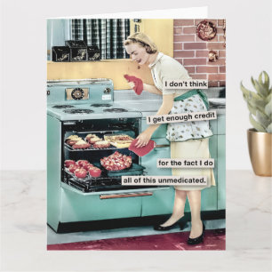 Cooking Card der Hausfrau aus den 50er Jahren Karte