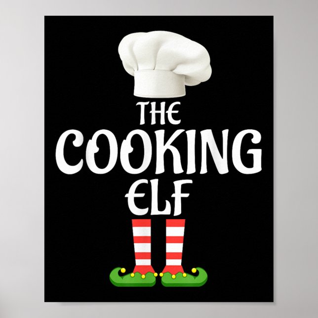 Cooking Elf Matching Family Group Weihnachts-Party Poster (Vorne)