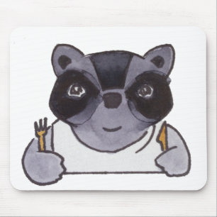 Cooking Food Dinner Niedlich Raccoon Mousepad