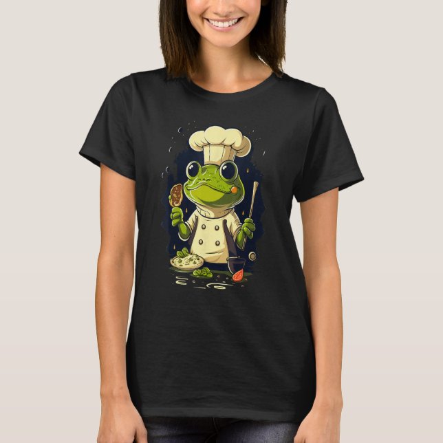 Cooking Frog Restaurant cook on Frog chef T-Shirt (Vorderseite)