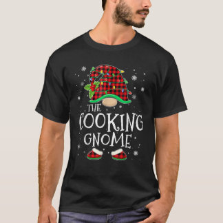 Cooking Gnome Red Plaid Matching Family Christmas  T-Shirt