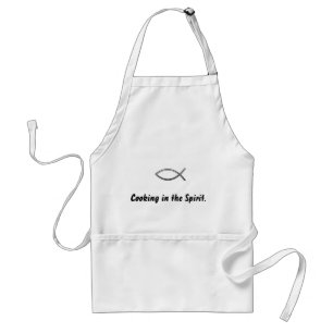 Cooking in the Spirit Quote/ Ichthys Apron Schürze