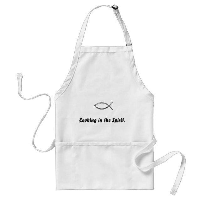 Cooking in the Spirit Quote/ Ichthys Apron Schürze (Vorne)