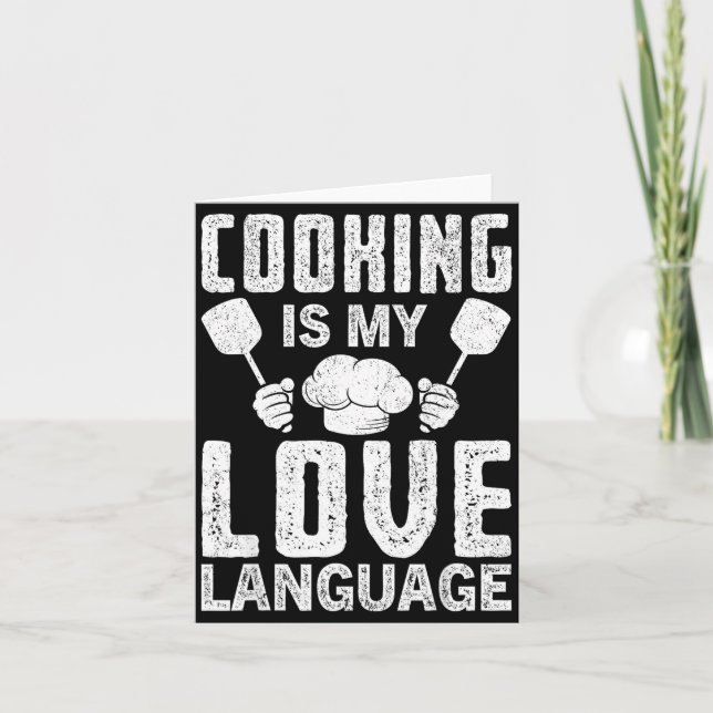 Cooking Is My Love Language Funny Chef Quote  Karte (Vorderseite)