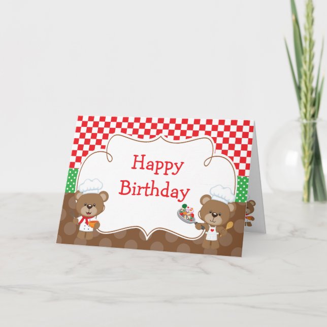 Cooking Koch Bear Party Karte (Vorderseite)