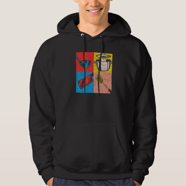 Cooking Meal Hobby Cook Gourmet Food Pop Art Koch Hoodie (Vorderseite)