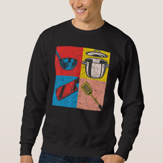 Cooking Meal Hobby Cook Gourmet Food Pop Art Koch Sweatshirt (Vorderseite)