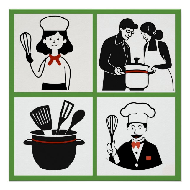 Cooking Quartet Glossy Poster (Vorderseite)
