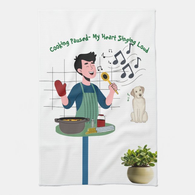 Cooking Singing Geschirrtuch (Vertikal)
