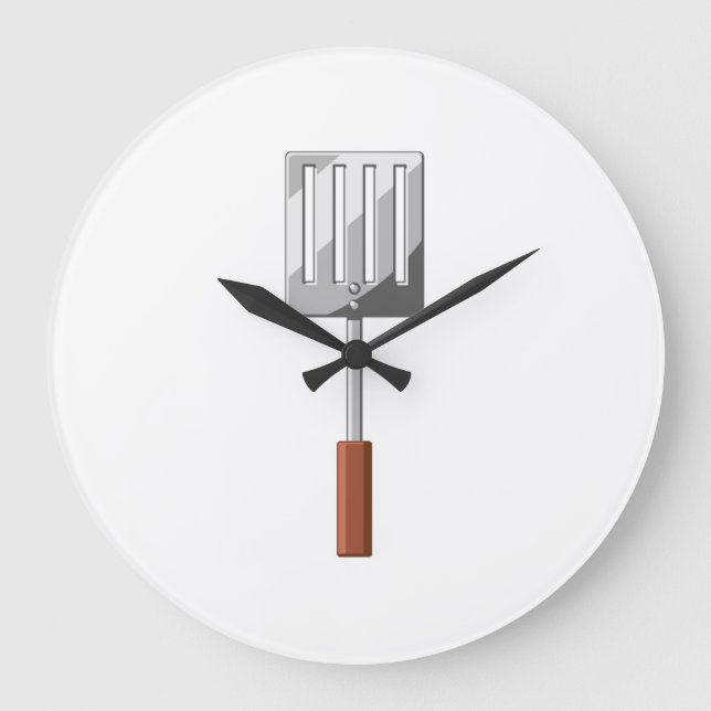 Cooking Spatula Große Wanduhr (Vorderseite)