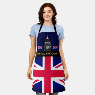 Cooking UK & British Flag, Big Ben Koch Küche Schürze