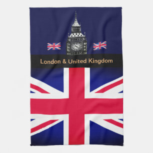 Cooking UK & British Flag, Big Ben London, Köche Geschirrtuch