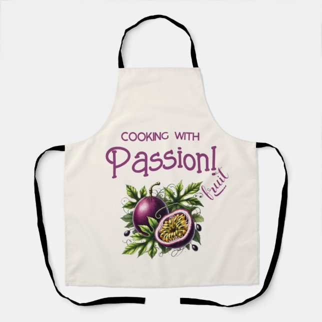 "Cooking with Passionfruit" tropisch Schürze (Vorderseite)